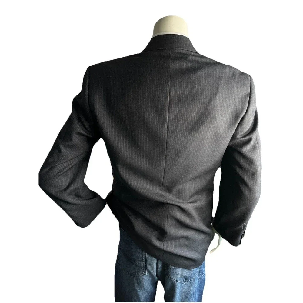 PAL ZiLERI Men 38-40R Blazer Designer Wool Pinstripe Suit Jacket Made In Italy